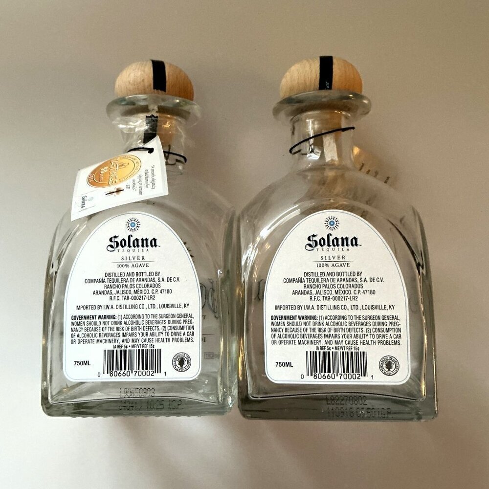 DIY CRAFTING GLASS TEQUILA BOTTLES SET (2) 750 ML - Picture 2 of 6